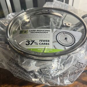 Carb-Reducing Ceramic Nonstick Cookware Lid - Stainless Steel/Glass